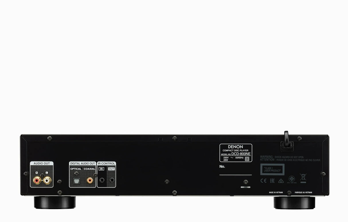 Denon DCD-800NE, CD grotuvas - galinė panelė su jungtimis ir etiketėmis
