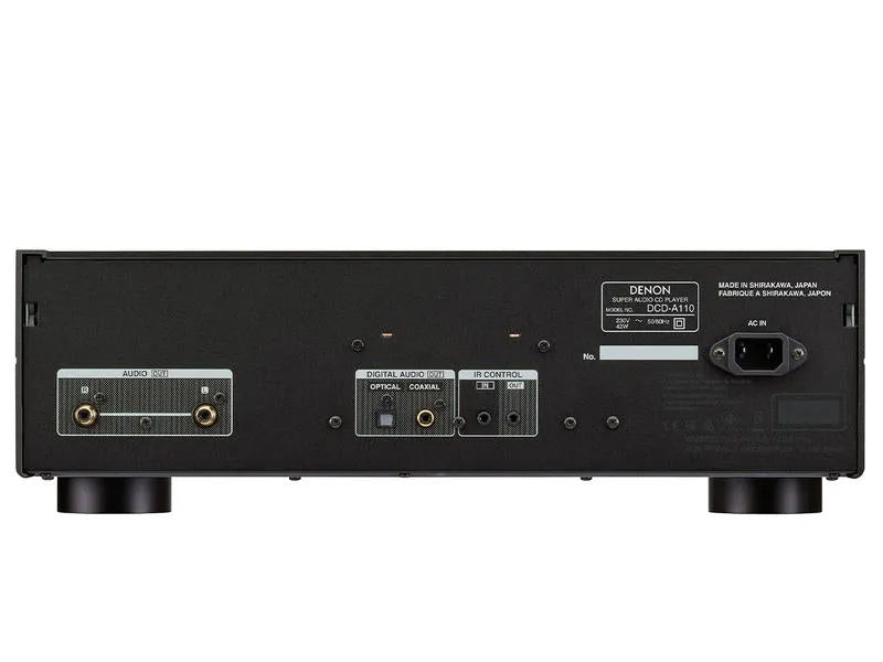 Denon DCD-A110, CD/SACD Diskų grotuvas - Galinė panelė su jungtimis ir informacija
