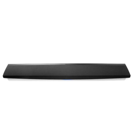 Denon DHT-S716H, Soundbaras - šoninis vaizdas su mėlynu indikatoriumi