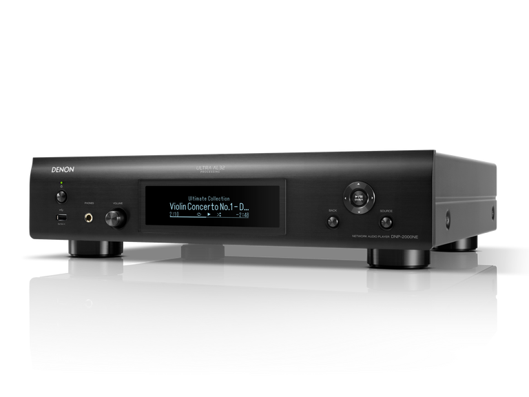 Denon DNP-2000NE, High-res tinklo grotuvas su Ultra AL32, HDMI ARC - priekinė panelė su ekrano ir valdymo elementais