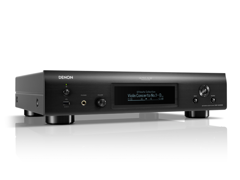 Denon DNP-2000NE, High-res tinklo grotuvas su Ultra AL32, HDMI ARC - priekinė panelė su ekrano ir mygtukais