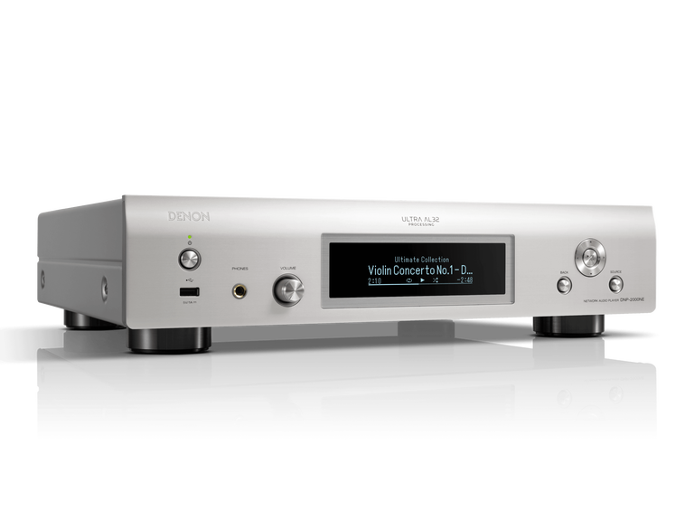 Denon DNP-2000NE, High-res tinklo grotuvas su Ultra AL32, HDMI ARC - priekinė panelė su USB ir valdymo mygtukais
