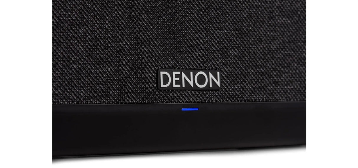 Denon Home 250, belaidė išmani garso kolonėlė, Apple AirPlay, HEOS, Spotify - Mėlynas indikatorius ir logotipas