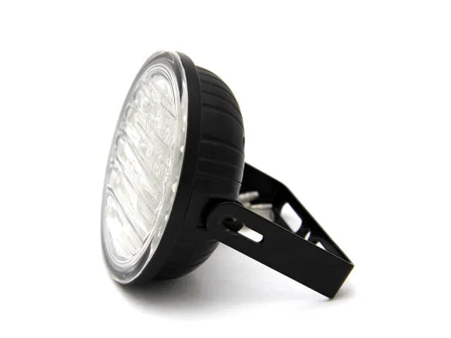 Dienos šviesos žibintai LED DRL 9R - šoninis vaizdas su tvirtinimo kronšteinu