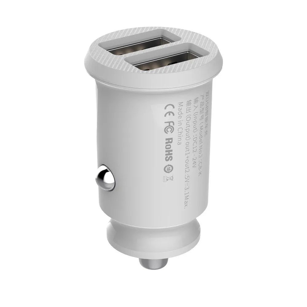 Dvigubas USB įkrovimo adapteris automobiliui Baseus C8-K 3.1A