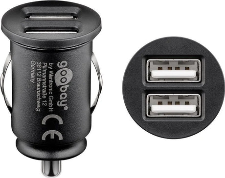 Dvigubas USB įkrovimo adapteris automobiliui Goobay 2.4A