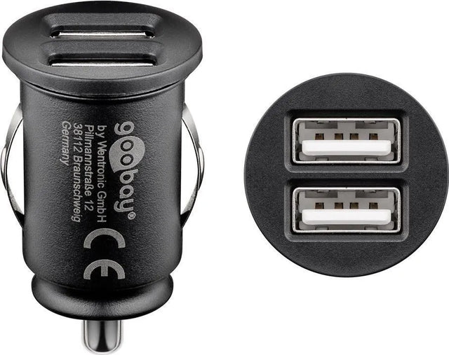 Dvigubas USB įkrovimo adapteris automobiliui Goobay 2.4A
