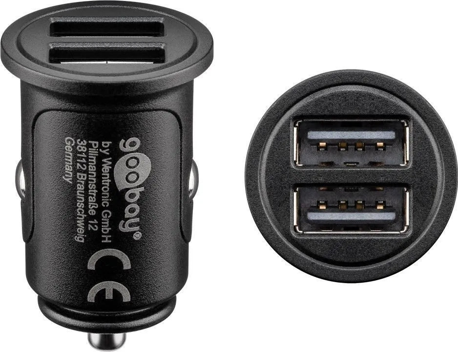 Dvigubas USB įkrovimo adapteris automobiliui Goobay 4.8A
