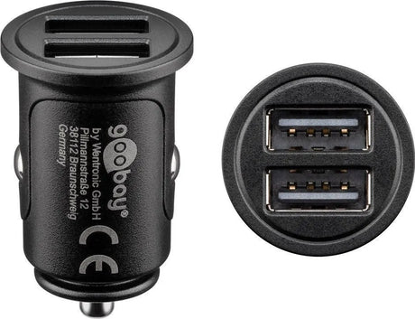 Dvigubas USB įkrovimo adapteris automobiliui Goobay 4.8A