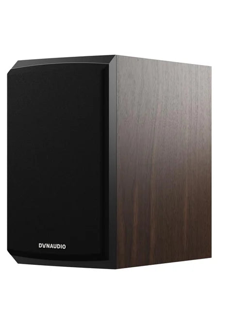 Dynaudio Emit 10, lentyninės garso kolonėlės - Šoninis vaizdas su medžio tekstūra