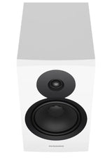 Dynaudio Emit 20, lentyninės garso kolonėlės - balta kolonėlė su juodais garsiakalbiais