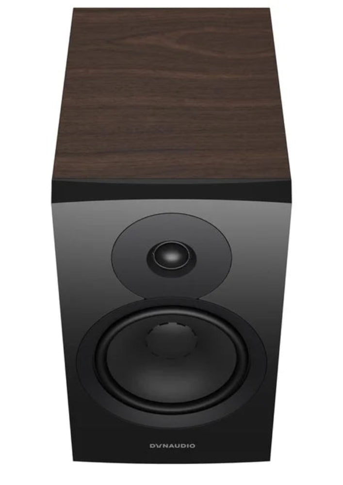 Dynaudio Emit 20, lentyninės garso kolonėlės - Viršutinė dalis su medžio imitacija