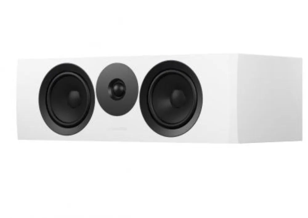 Dynaudio Emit 25C, centrinė garso kolonėlė - balta korpuso šoninė dalis su garsiakalbiais