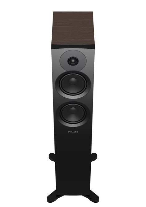 Dynaudio Emit 30, grindinės garso kolonėlės - Galinė panelė su jungtimis ir medžio apdaila viršuje