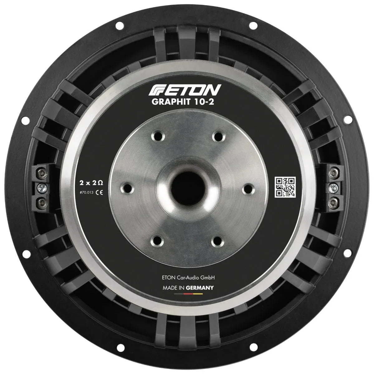 ETON, Graphit 10-2, 25cm, 2x2ohm žemų dažnių garsiakalbis - Garsiakalbio jungtys ir specifikacijos iš arti