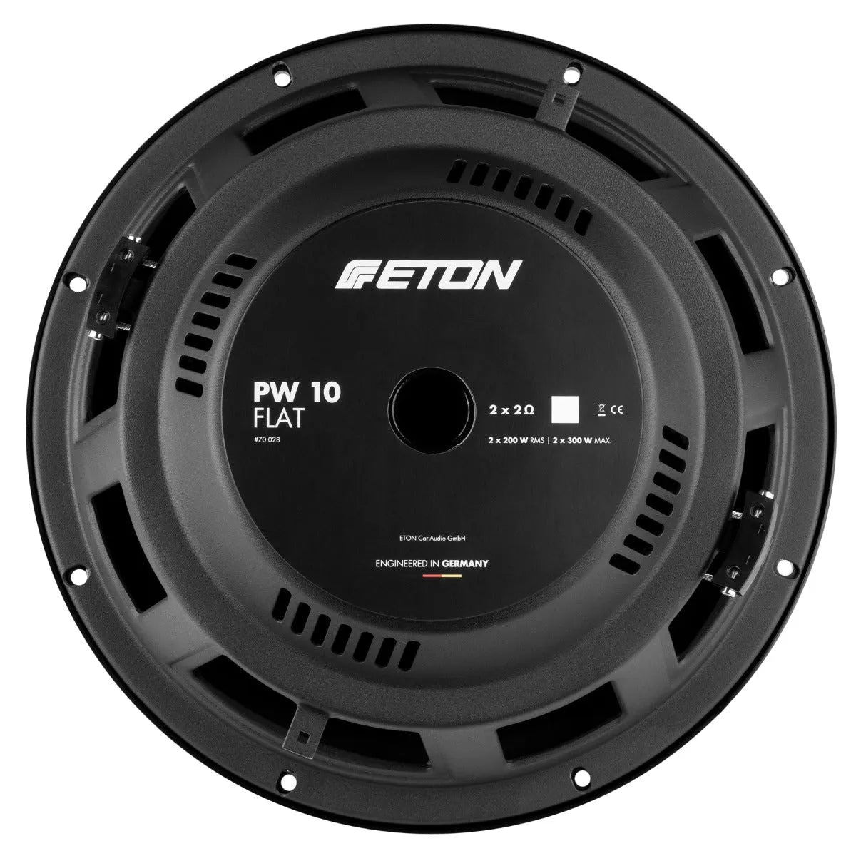 ETON, PW10FLAT, 25cm žemų dažnių garsiakalbis - Garsiakalbio galinė pusė su logotipu