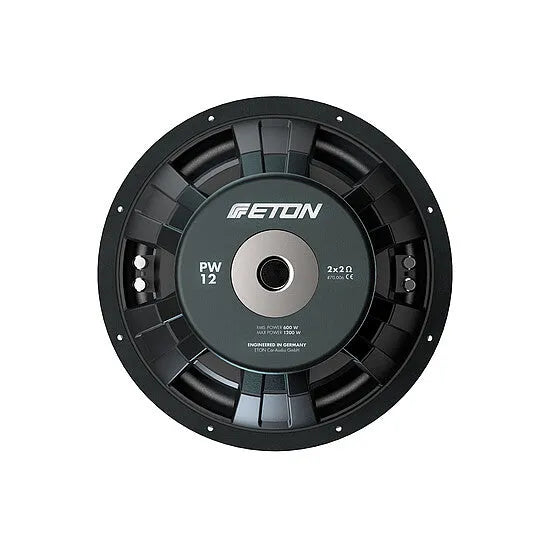ETON, PW12 Power, 30cm žemų dažnių garsiakalbis - Garsiakalbio galinė pusė su specifikacijomis