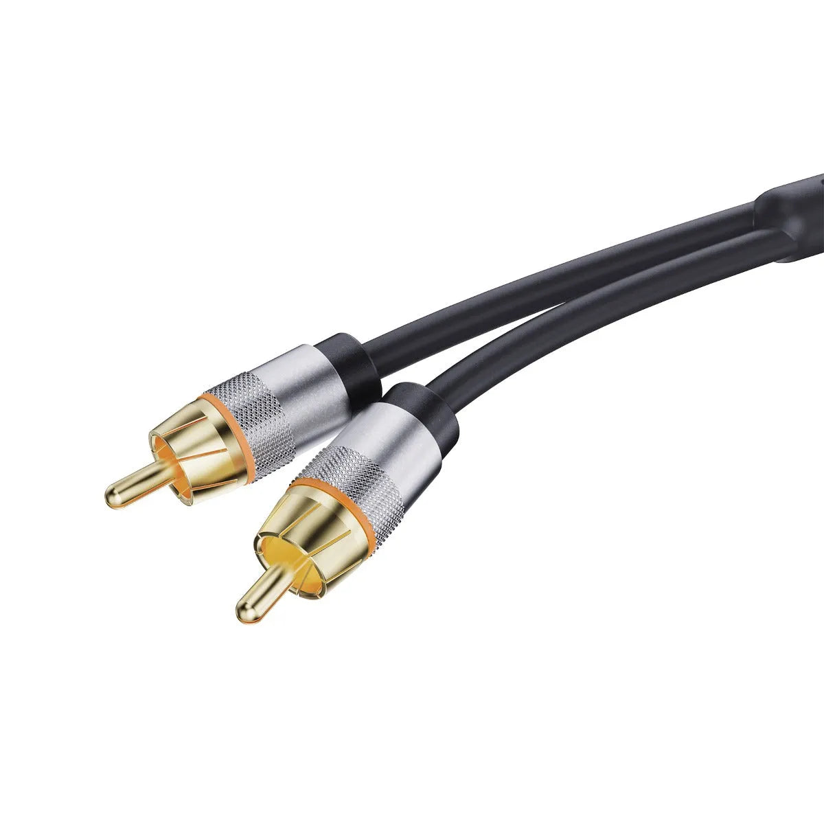 ETON, RCA2U-075 2-kanalų High End 0.75m ilgio linijinis laidas - Auksinės RCA jungtys iš arti
