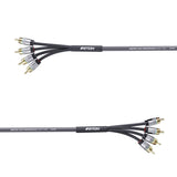 ETON, RCA4U-55, 4-kanalų High End 5.5m ilgio linijinis laidas - keturių kanalų RCA jungčių išsišakojimas