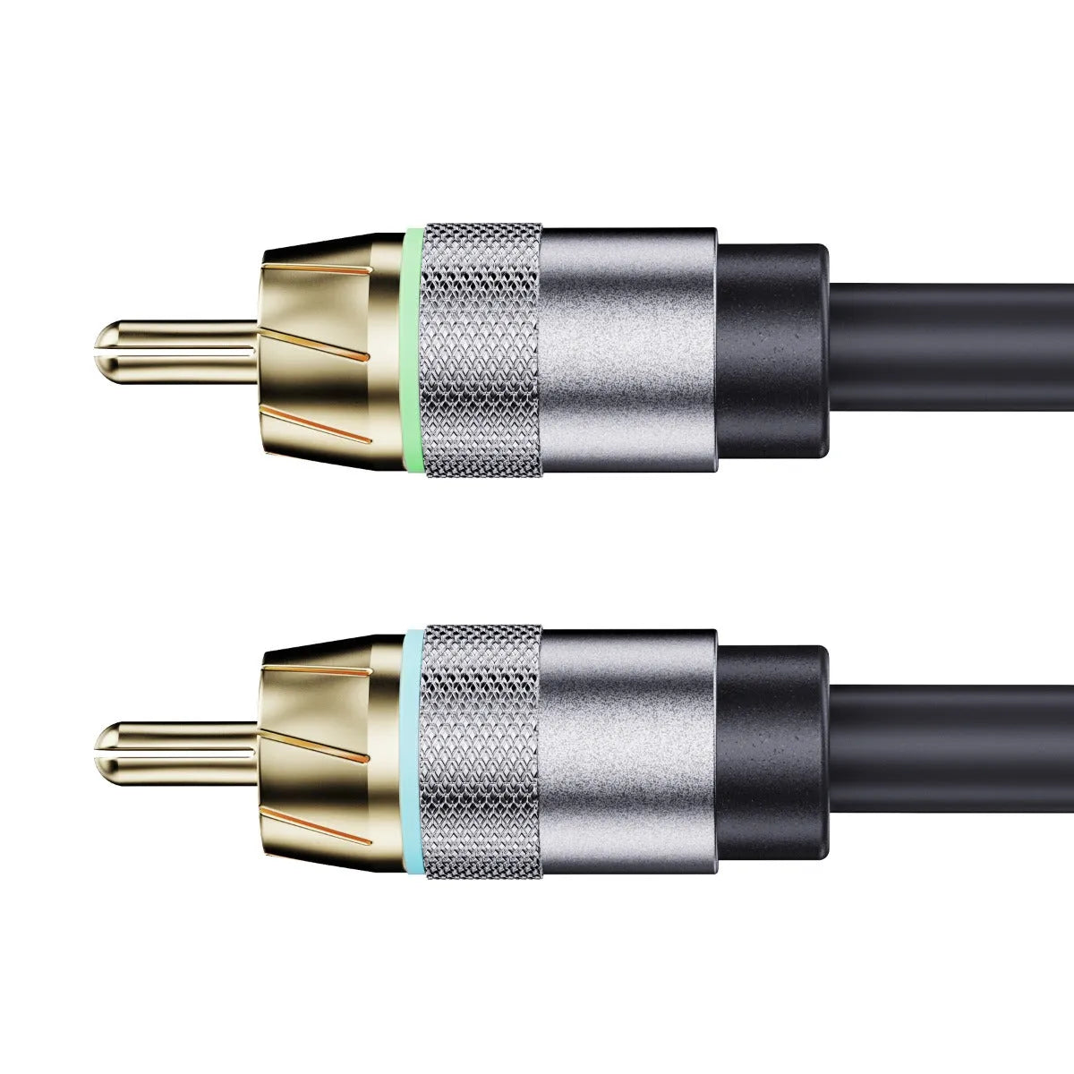 ETON, RCA4U-55, 4-kanalų High End 5.5m ilgio linijinis laidas - Auksiniai RCA jungčių galai su spalvotais žiedeliais