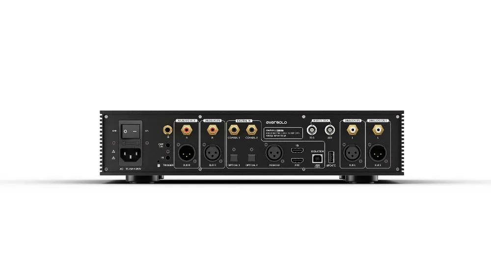 EverSolo DAC-Z10, skaitmeninis - analoginis keitiklis - galinė panelė su daugybe jungčių