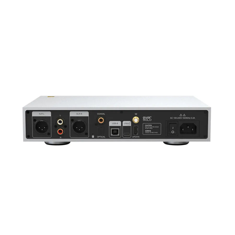 EverSolo DAC-Z6, Skaitmeninis - analoginis signalo keitiklis DAC - galinė panelė su jungtimis ir maitinimo lizdu