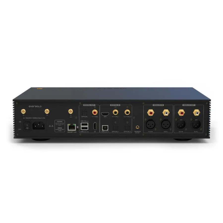EverSolo DMP-A8, tinklo grotuvas su HDMI ARC - galinė panelė su daugybe jungčių