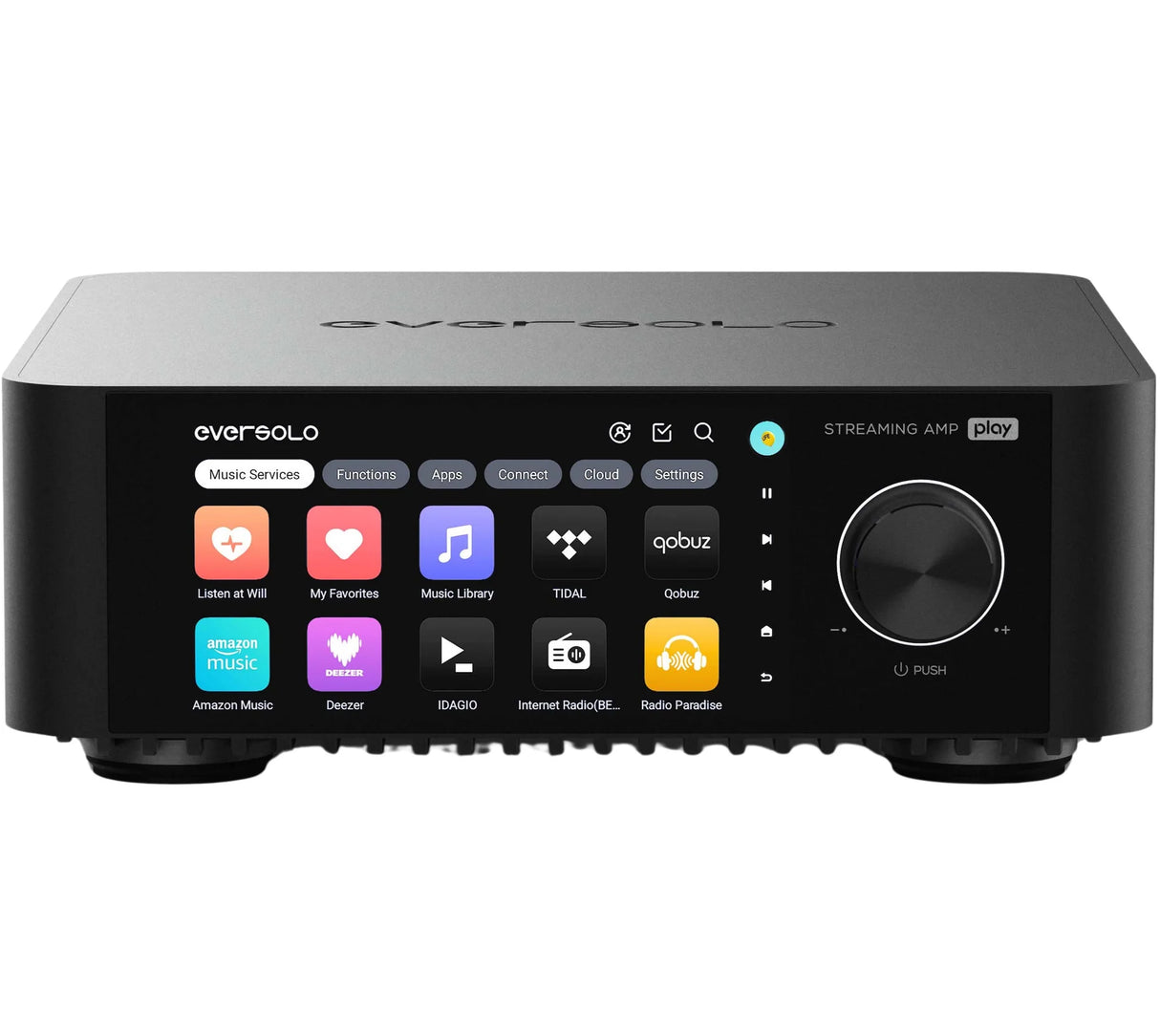 EverSolo Play, viskas viename išmanus stereo stiprintuvas 2x110W, HDMI