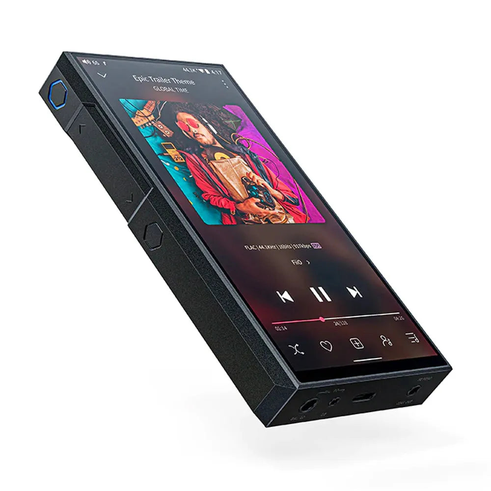FIIO M11 PLUS LTD, nešiojamas Hi-Fi grotuvas - Apačioje matosi jungtys ir mygtukai