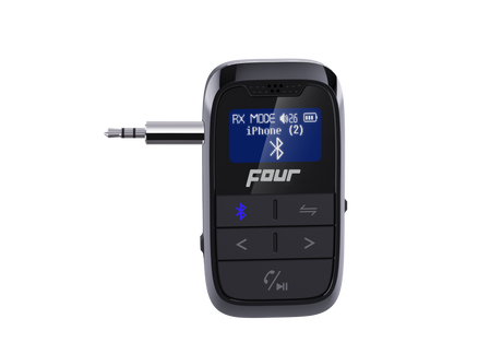 FOUR 2-IN-1 Bluetooth siųstuvas ir imtuvas - Baterijos indikatorius ir prisijungimo detalės
