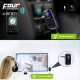 FOUR 2-IN-1 Bluetooth siųstuvas ir imtuvas - Šoninis vaizdas su jungtimi ir mygtukais