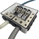 FOUR 4-600424 STAGE 2 MINI ANL FUSE HOLDER 4x50/8x20mm2 - Skaidrus dangtelis su laidų įvadai