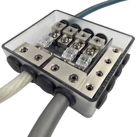 FOUR 4-600424 STAGE 2 MINI ANL FUSE HOLDER 4x50/8x20mm2 - Skaidrus dangtelis su laidų įvadai