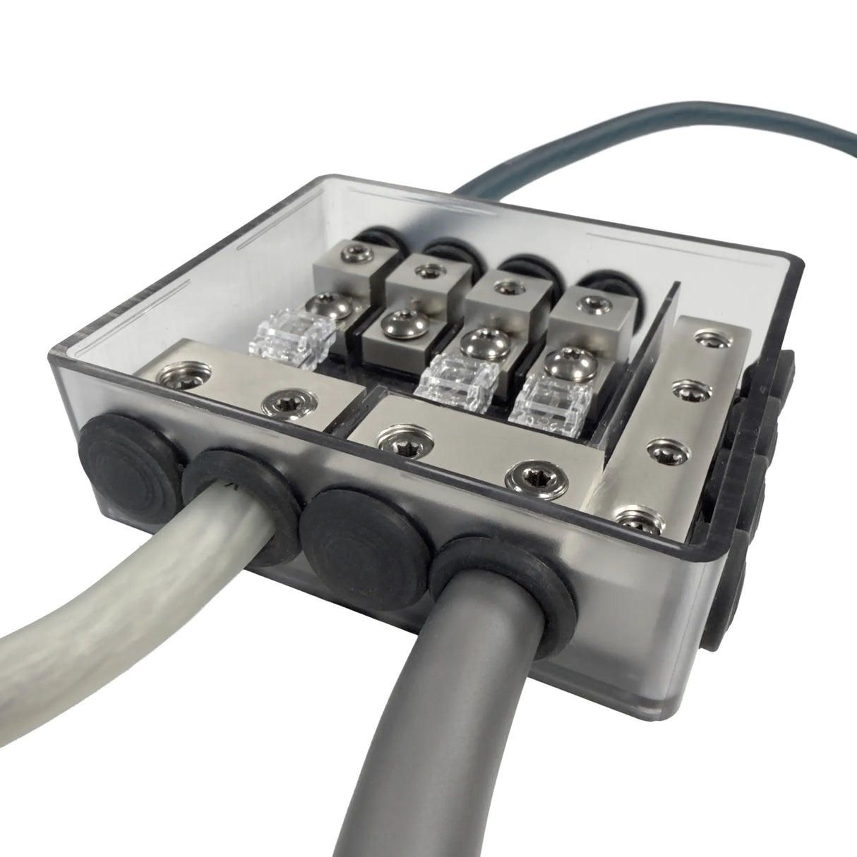 FOUR 4-600424 STAGE 2 MINI ANL FUSE HOLDER 4x50/8x20mm2 - Permatomas dangtelis su laidų praėjimu
