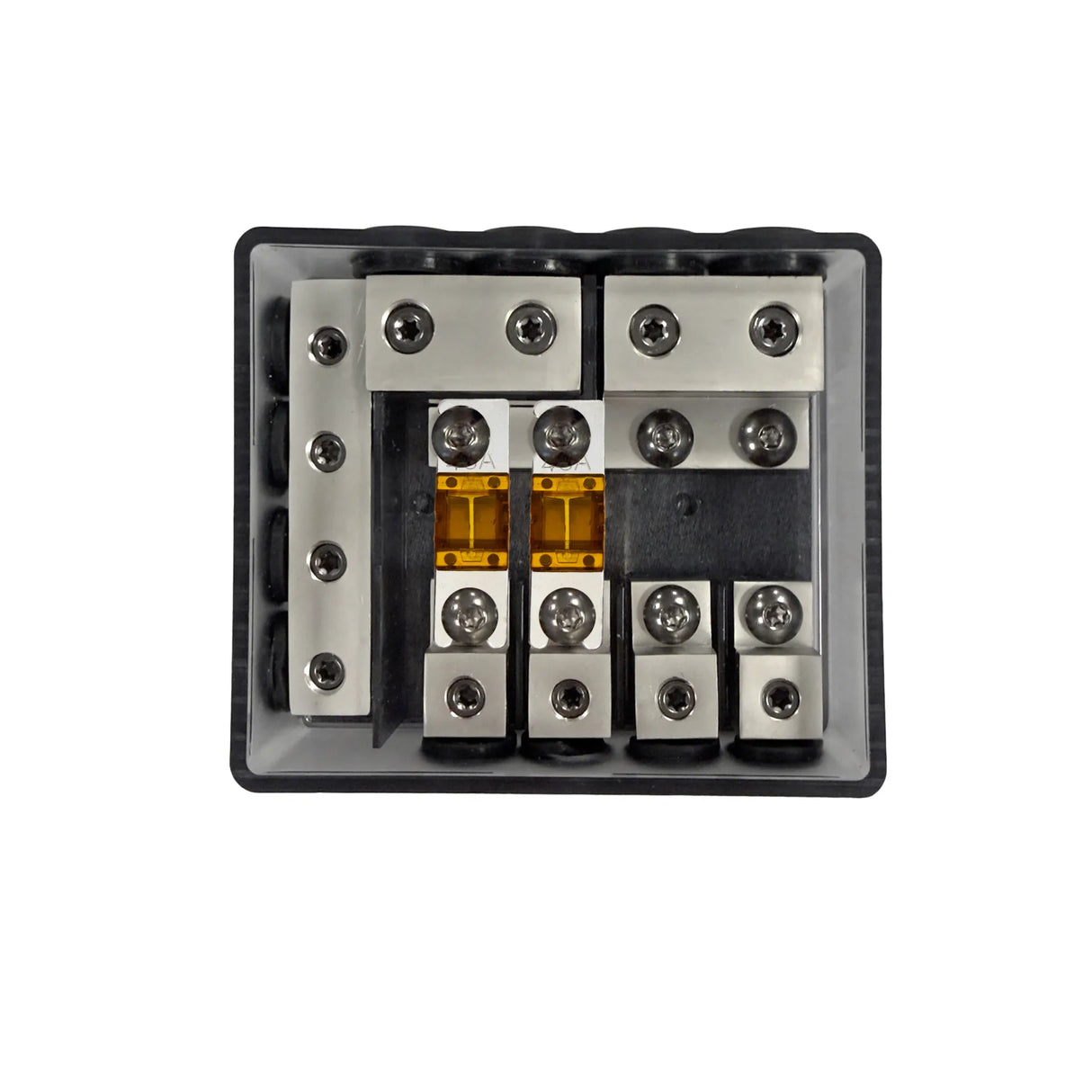 FOUR 4-600424 STAGE 2 MINI ANL FUSE HOLDER 4x50/8x20mm2 - vidinis vaizdas su saugikliais
