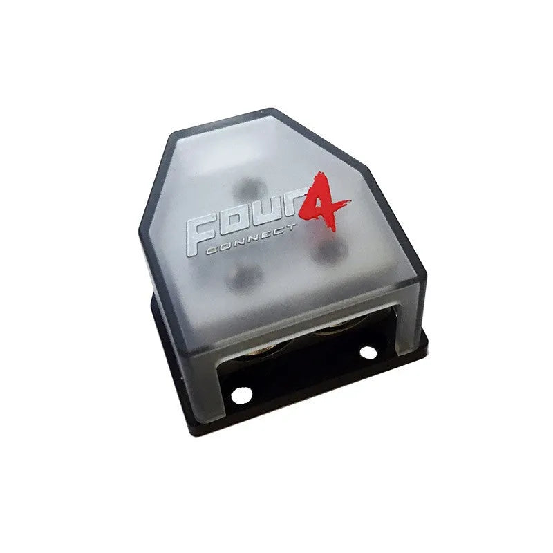 FOUR Connect 4-600125 paskirstymo blokas 3x20/50 mm2 - skaidrus dangtelis su logotipu ir tvirtinimo skylutės
