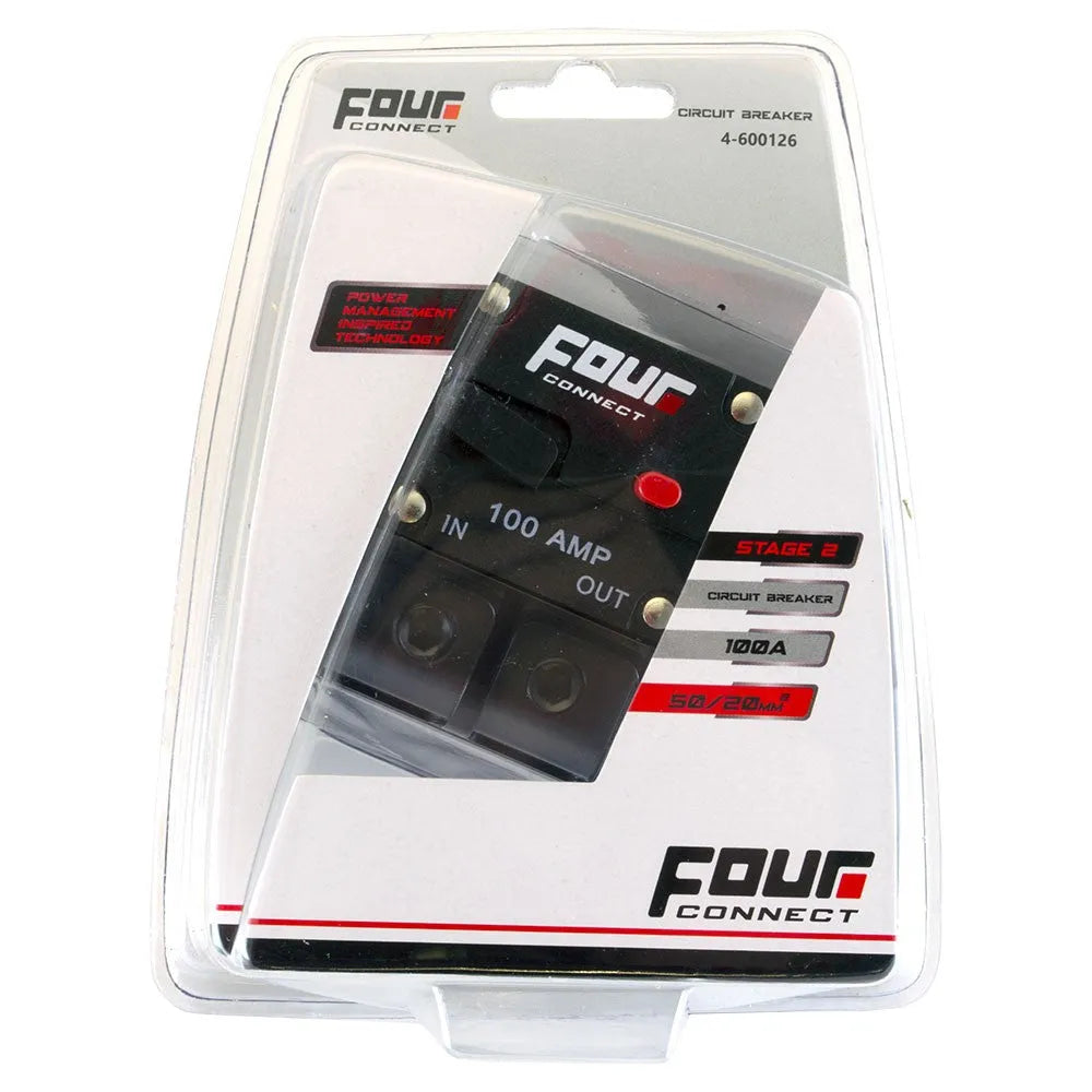 FOUR Connect 4-600126 automatinis saugiklis 100A - Pakuotė su automatinio saugiklio detaliu vaizdu