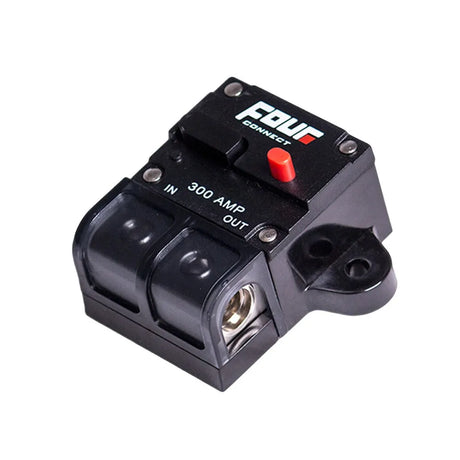 FOUR Connect 4-600129 automatinis saugiklis 300A - Šoninis vaizdas su jungtimis ir mygtuku