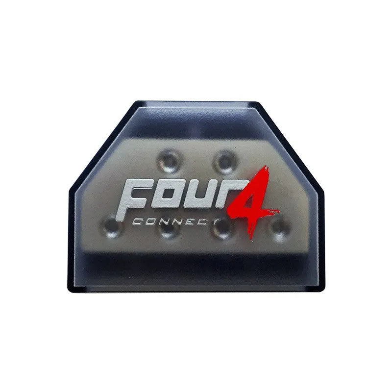 FOUR Connect 4-600145 paskirstymo blokas 6x20/50 mm2 - matomas paskirstymo bloko priekis su logotipu
