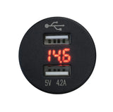 FOUR Connect 4-600156 vandeniui atsparus USB įkroviklis su įtampos matuokliu - įtampos matuoklis su USB jungtimis
