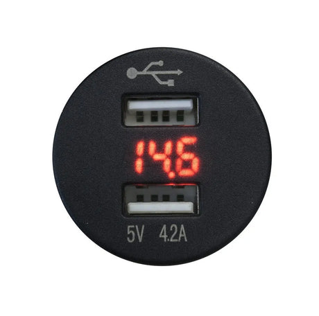 FOUR Connect 4-600156 vandeniui atsparus USB įkroviklis su įtampos matuokliu - įtampos matuoklis su USB jungtimis