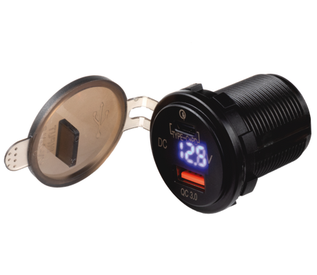 FOUR Connect 4-600162 vandeniui atsparus USB įkroviklis su įtampos rodmeniu