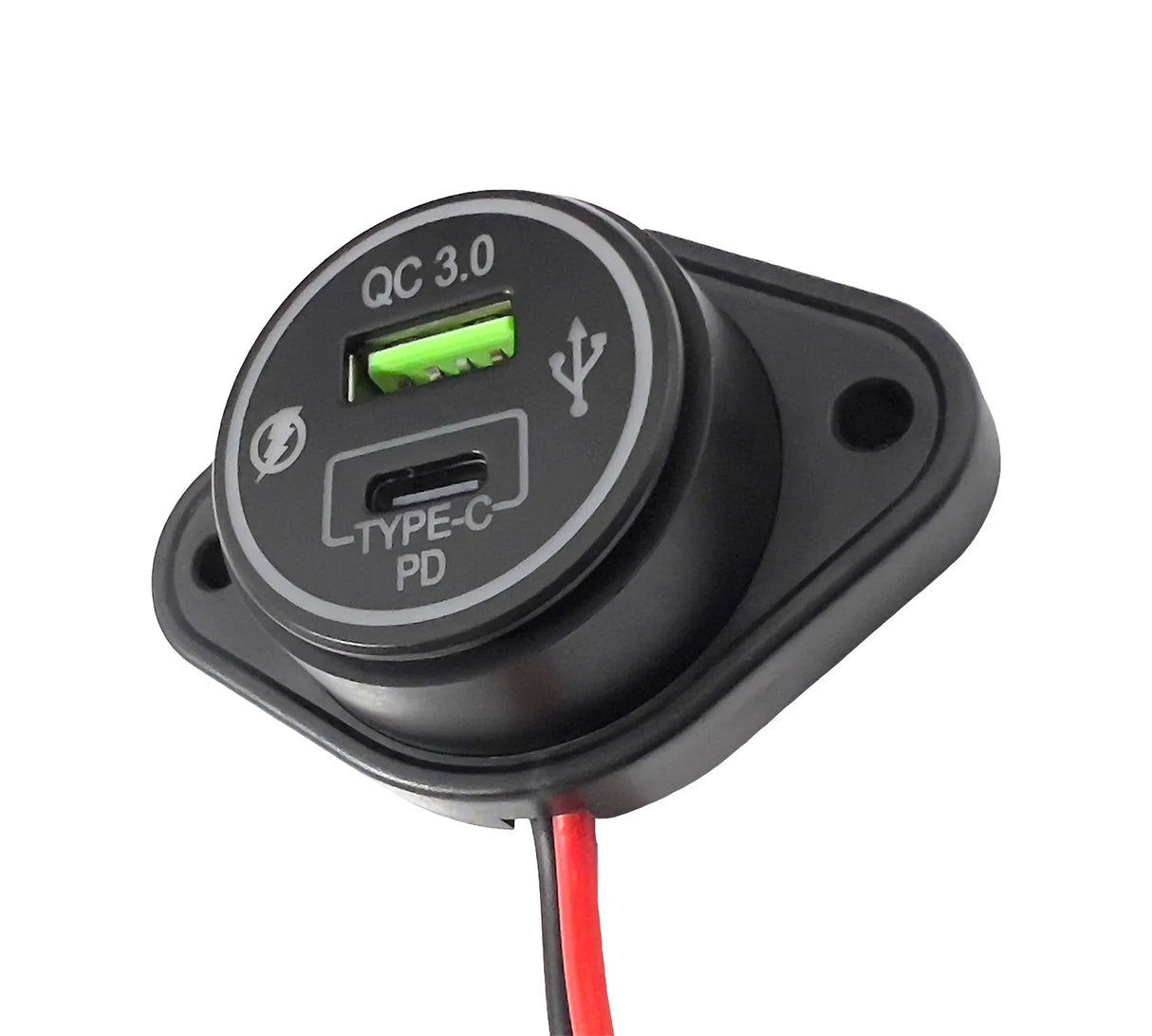 FOUR Connect 4-600163 12/24V maitinimo lizdas - USB-C ir USB-A prievadai su laidais