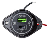 FOUR Connect 4-600163 12/24V maitinimo lizdas - QC 3.0 ir PD USB prievadai