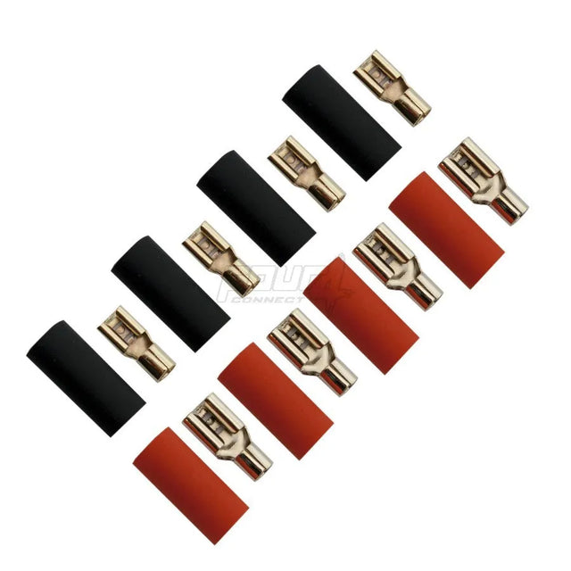 FOUR Connect 4-690756 plokščias jungtis 6.0mm² - 2x4.8mm/2x6.3mm raudona + 2x4.8mm/2x6.3mm juoda