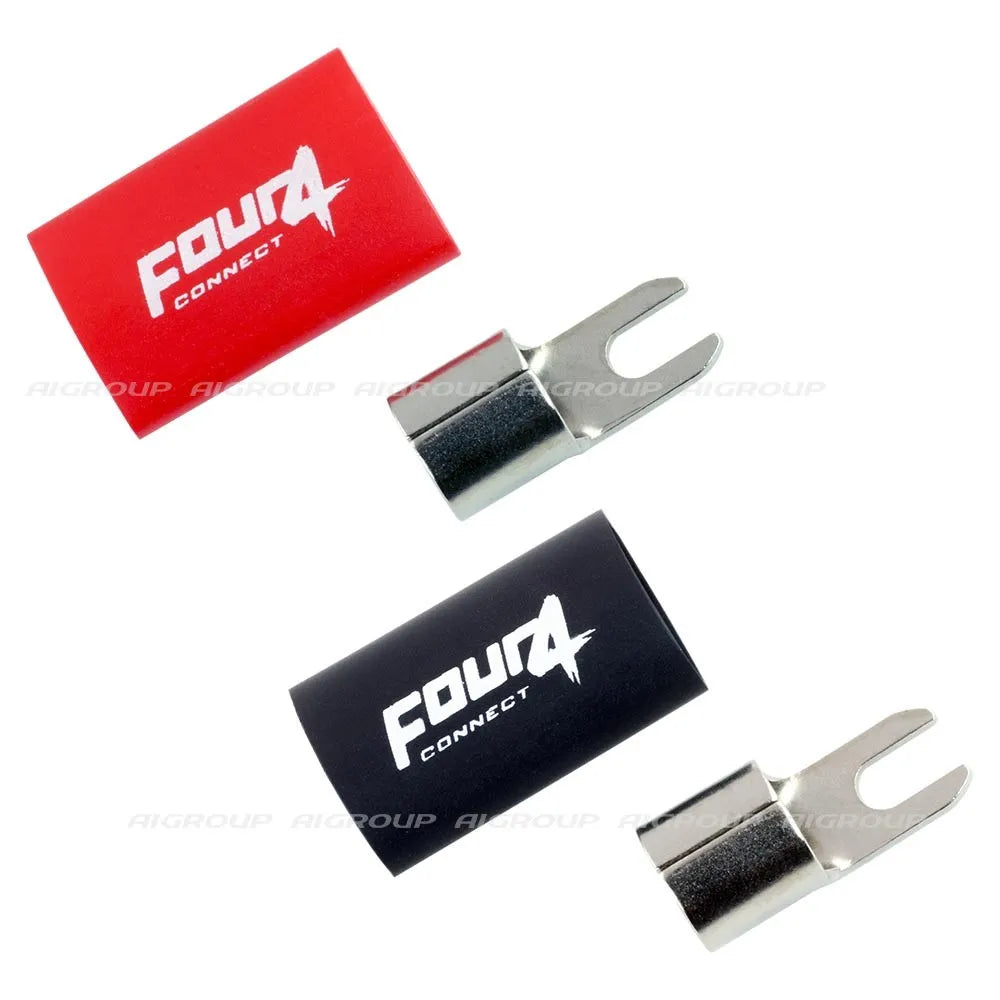 FOUR Connect 4-690817 M4 šakutės jungtis 20mm², 1xRaudona ir 1xJuoda - Raudona ir juoda movos su jungtimis