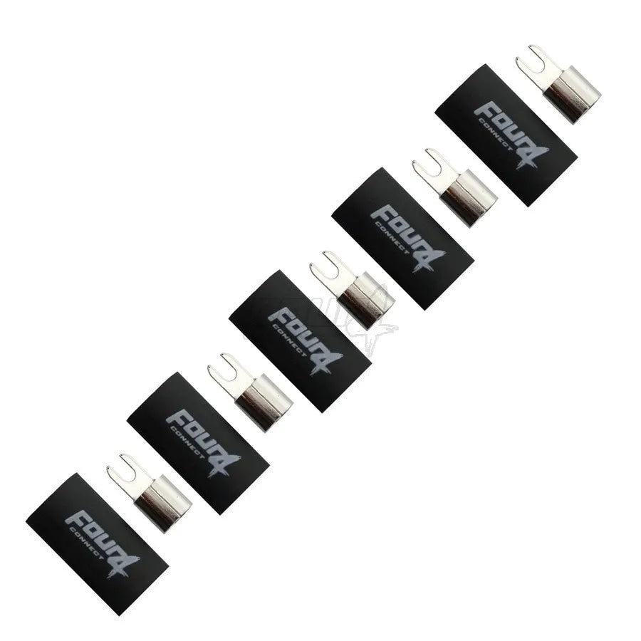 FOUR Connect 4-690833 M4 šakutės jungtis 35mm², 5x juoda - Šakutės jungtys su juoda izoliacija