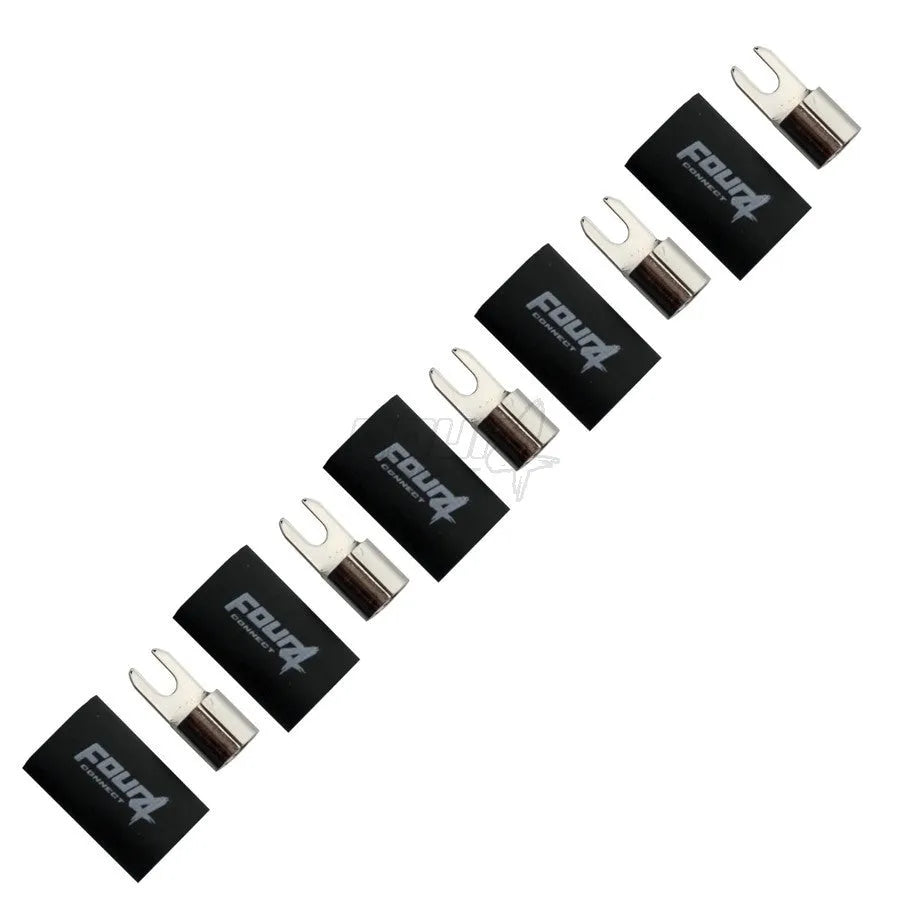 FOUR Connect 4-690837 M4 šakutinis jungiklis 20mm², 5x juodas - Šakutinių jungčių eilė su logotipu