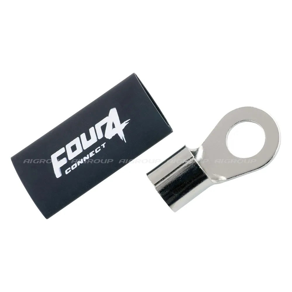 FOUR Connect 4-690924 M12 žiedinis terminalas 50 mm², 1x juodas - Juodas dangtelis su logotipu ir žiedas