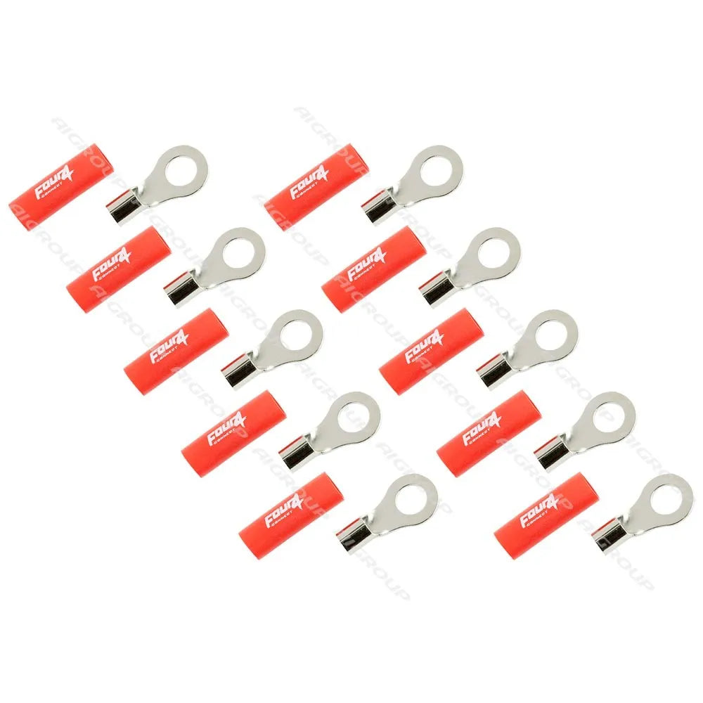 FOUR Connect 4-690941 M8 žiedinė jungtis 10mm², 10x raudona